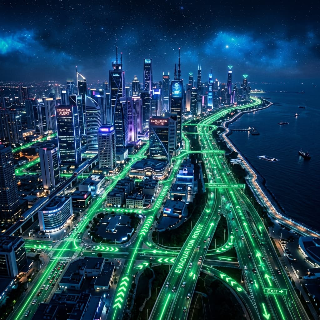 Rute Evakuasi Neon Pesisir